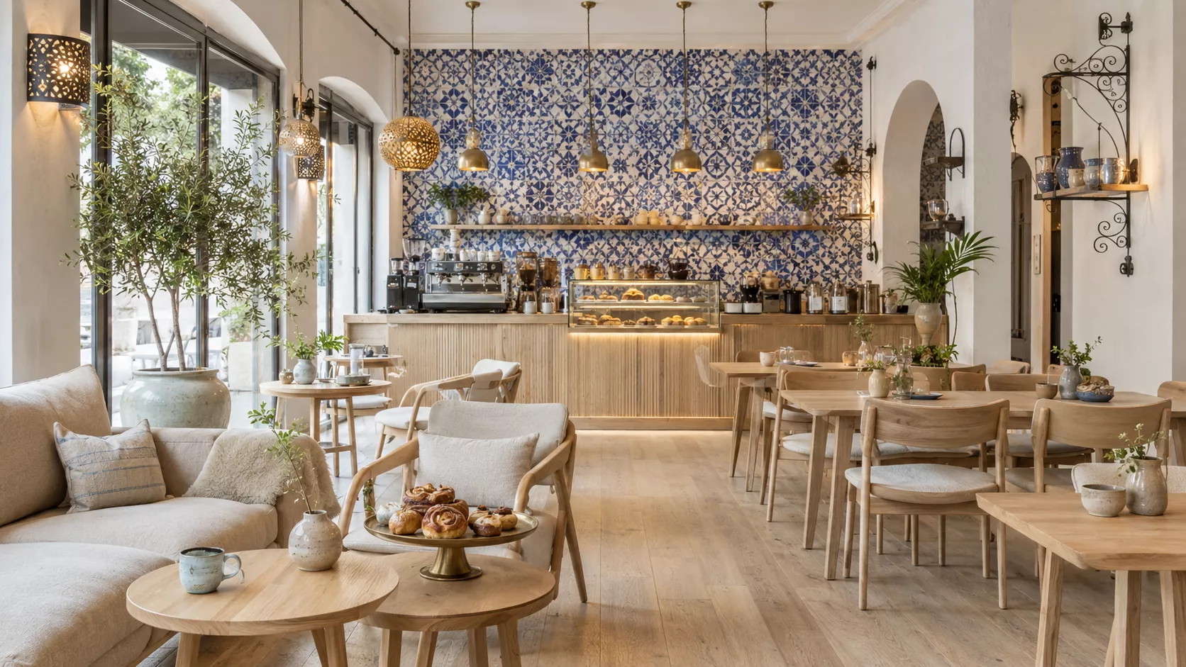Tunisian Swedish Cafe Interior with Fika Warmth Design